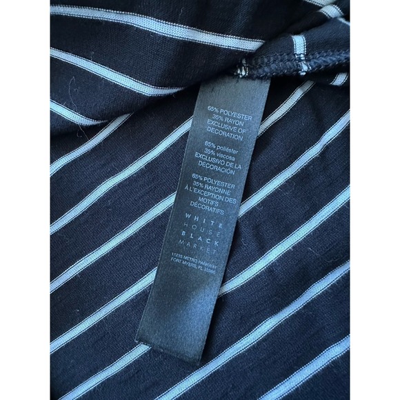 White House Black Market Black White Striped Nautical Long Sleeve Top XS - Picture 9 of 9